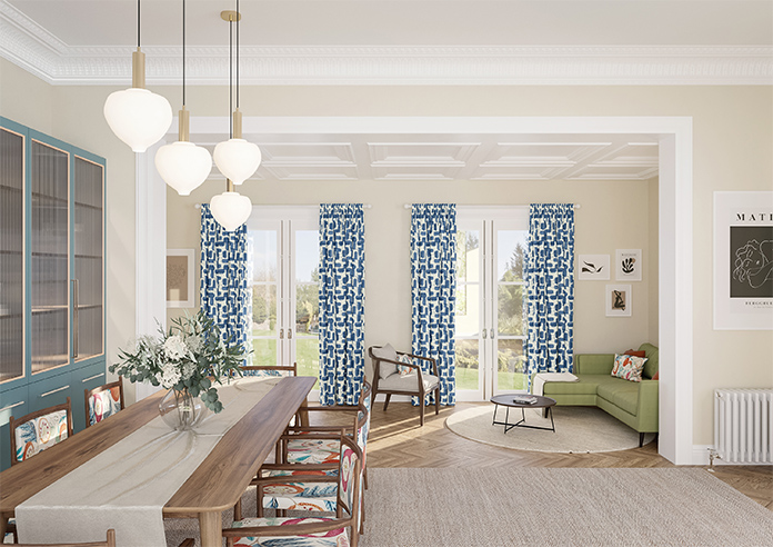 Meander, Navy - Made to Measure Curtains - Image 13